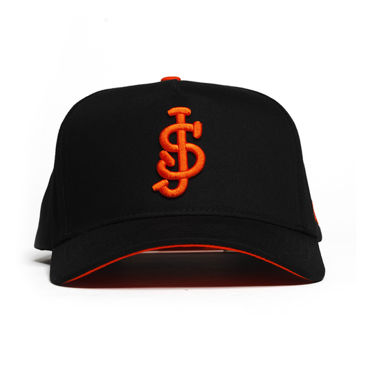 Black / Orange - Curved Snapback