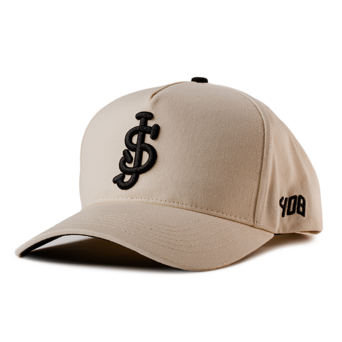 Cream on Black - Curved Snapback