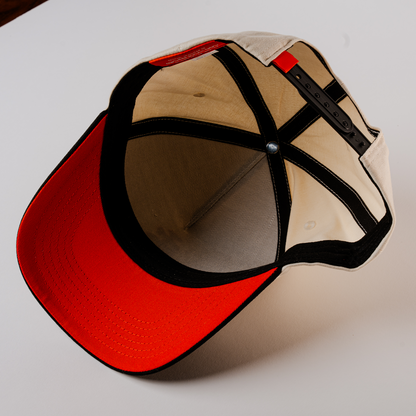 White / Orange - Curved Snapback